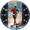 deadpool in captain marvel universe bw wall clock
