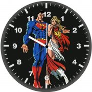 superman and supergirl minimalism artwork 3r wall clock