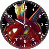 iron man soaring into battle ay wall clock