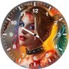 harley quinn with bat bu wall clock