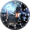batman watching gotham city in the night gw wall clock