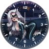 black cat girl 82 wall clock