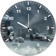 batman outside gotham with batmobile ec wall clock