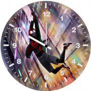 spiderman miles morales digital artwork 1f wall clock