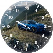lamborghini urus suv blue lr wall clock