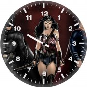 art batman superman wonder woman 2v wall clock