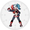 harley quinn 8 bit ts wall clock