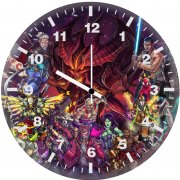art of all superheroes ig wall clock