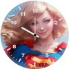 supergirl cute art wv wall clock