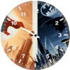 batman and super man artwork cu wall clock