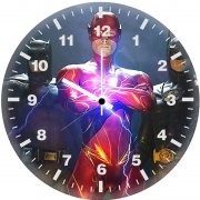 batman and flash together sq wall clock