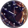 black panther closeup art ob wall clock