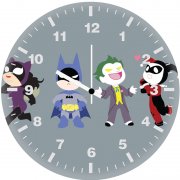 batman batgirl joker harley quinn artwork 8t wall clock