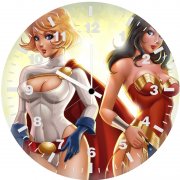 power girl and wonder woman ap wall clock