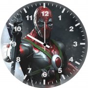 deadpool with guns digital art qn wall clock