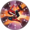 spiderman swinging through the city lights ya wall clock