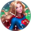 art supergirl sj wall clock