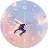 spiderman jumping through buildings comic art rn wall clock