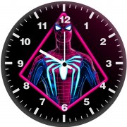 spiderman neon artwork ip wall clock