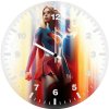 milly alcock as supergirl watches over the world hq wall clock