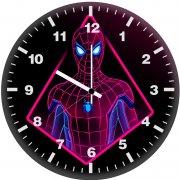 5k spiderman neon artwork 7e wall clock