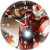 iron man with captain shield and thor hammer 6f wall clock