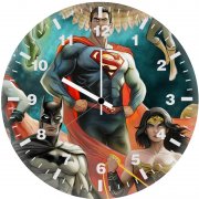 art justice league sq wall clock