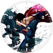 batman and superman artwork io wall clock