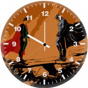 batman and superman face off a6 wall clock