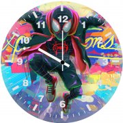spiderman into the spiderverse fan art gy wall clock
