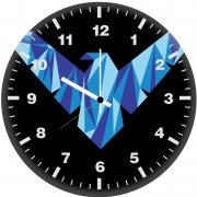 nightwing logo x6 wall clock