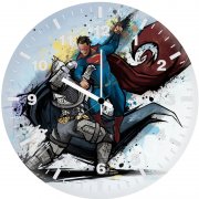 batman superman sketch art ze wall clock