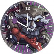 rocket raccoon digital artwork zl wall clock
