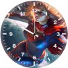 supergirl flying in space by wall clock