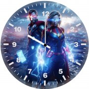 thor and captain marvel crusade iy wall clock