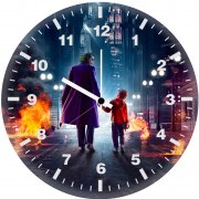 joker walking with kid cv wall clock