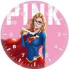 pink supergirl mi wall clock