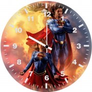 superman and supergirl unite fy wall clock