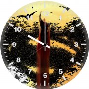 batman logo superman flying 6k wall clock