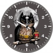 batman owl robin digital art km wall clock