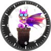 the pink batgirl minimal 0e wall clock