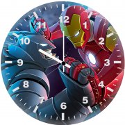 bat man and iron man bv wall clock