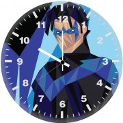 nightwing low poly art m6 wall clock