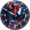 spiderman swinging through the rain 6v wall clock