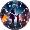 joker walking with kid cv wall clock