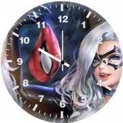 black cat rj wall clock
