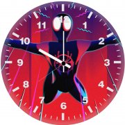 spiderman miles morales digital art 0b wall clock
