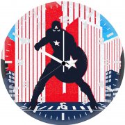 captain america city noise minimal 24 wall clock