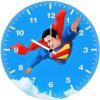 superman soaring through city skies a7 wall clock