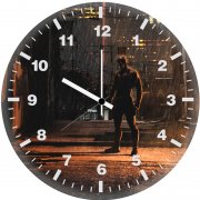 a night with daredevil in the dark cityscape ei wall clock